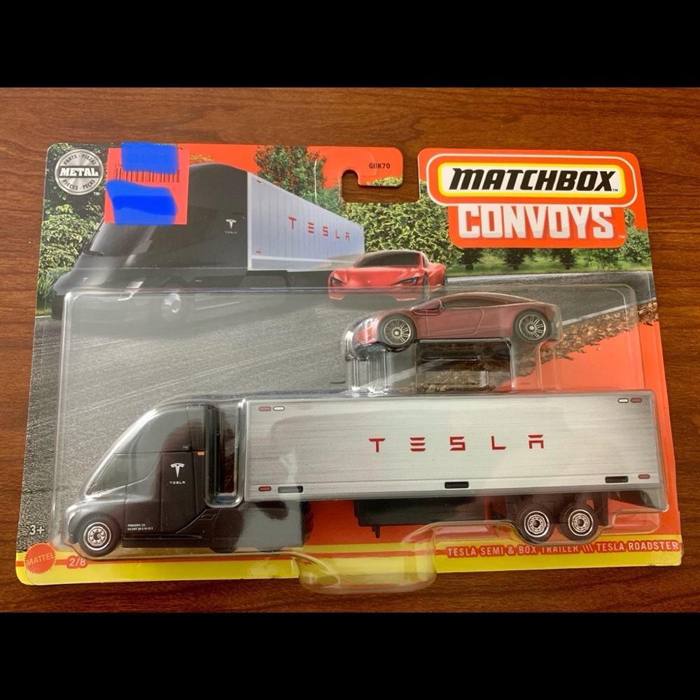 Matchbox convoys Tesla semi and Tesla  roadster